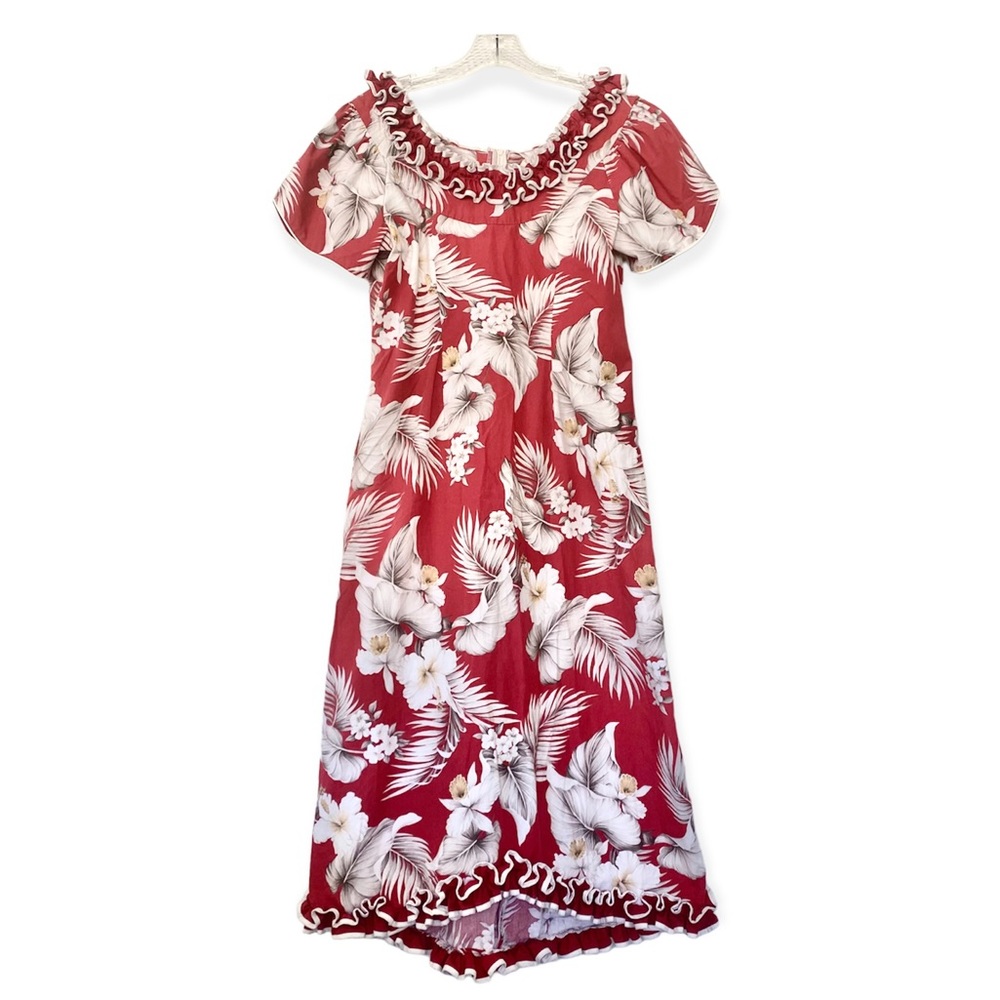 Vintage Karyl Kaye Hawaiian cotton muumuu maxi dress size 10